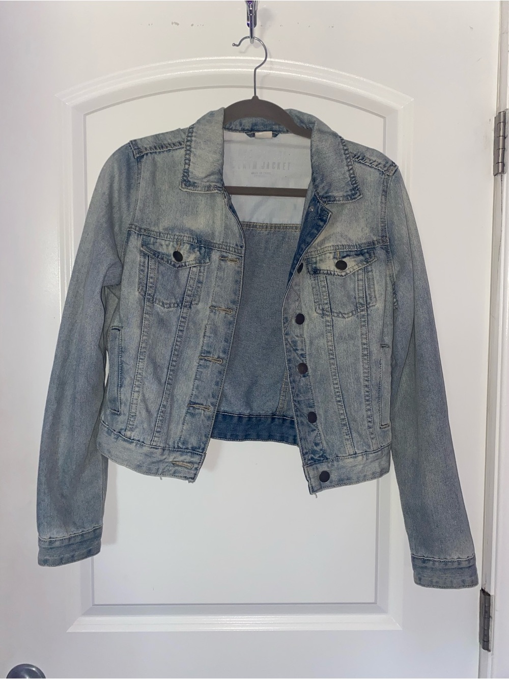 Cotton On Light Blue Cropped Denim Jacket